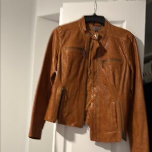 Vince Tan Leather Jacket